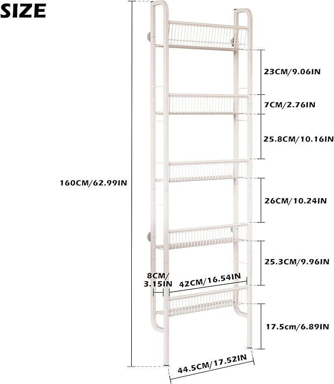 COVAODQ Pantry Spice Rack Narrow Bookshelves Behind The Door for Kids,Multi Pantry Organizer Spice Rack for Kitchen Bedroom
