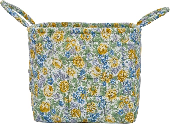 Boho Fabric Storage Basket, Large Capacity Laundry Basket, 12.2'' x 10.23'' x 10.23'' Collapsible Laundry Hamper with Easy Carry Handles (D Multi-Color 7, L)