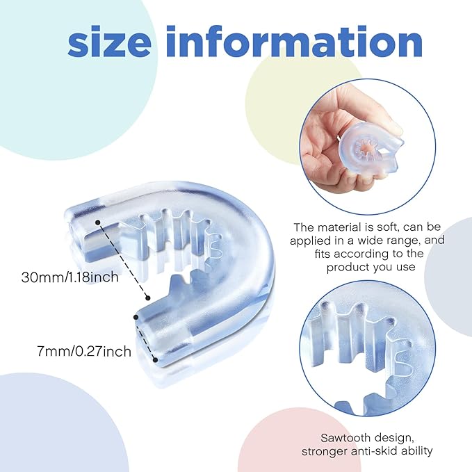 Tondiamo 6 Pieces Bathroom Shower Caddy Connectors Shower Caddie Easy to Attach with 3 Pieces Rubber Rings Bathroom Decor and Replacement (Adhesive Sticker Hooks)