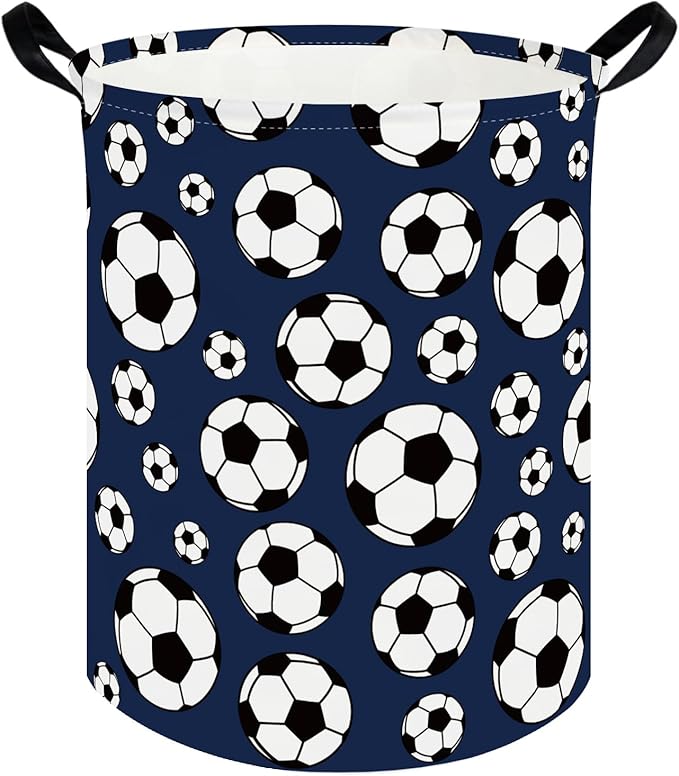 FXOLCSHE Laundry Hamper,Football Soccer Basket Kids Storage Basket,Kids Gift Basket,Waterproof foldable laundry basket,Boys soccer hamper(Soccer)