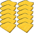 12pcs 40x30cm Super Absorbent Microfiber Car Washing Towels Double-Sided Thickened Cleaning Cloths for Vehicle Drying and Waxing