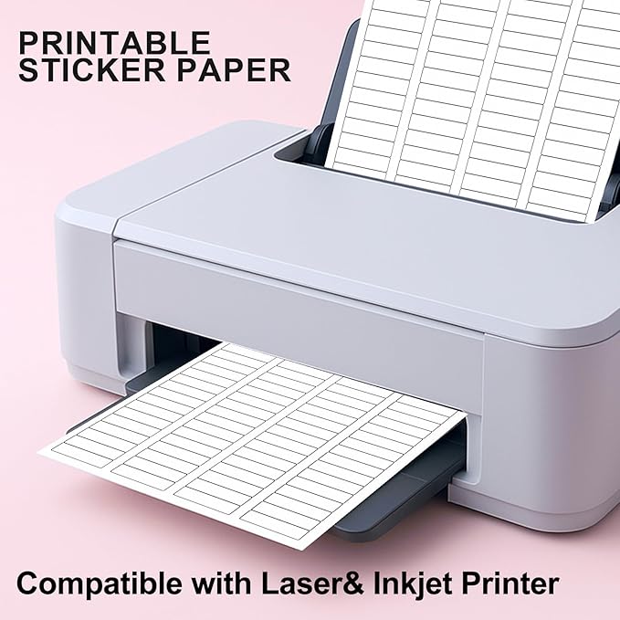0.5" x 1.75" Return Address Labels, 3200 White Printable Shipping Labels, 40 Sheets, Compatible with Laser & Inkjet Printers, Self-Adhesive Stickers for Mailing & Organization