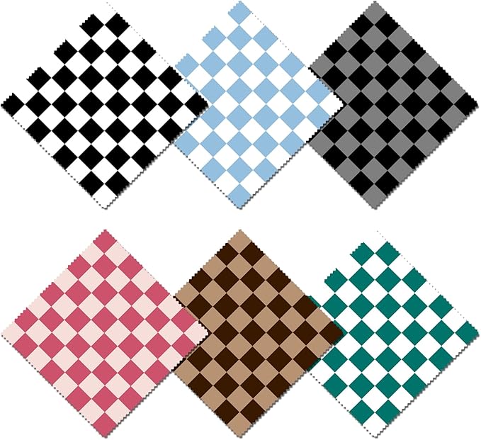 6 PCS Glasses Cleaning Cloth Eyeglass Cleaning Cloth Lens Eyeglasses Microfiber Cute Aesthetic Cloth for Unisex Women Girls Reusable Phone Screens Camera Multi-Patterns(6.3"x6.3")-Checkered