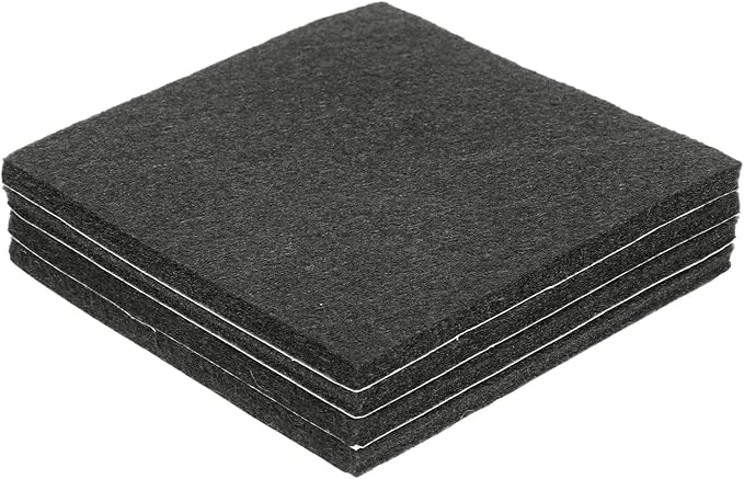 uxcell Felt Furniture Pads, 4Pcs 3.54" x 3.54" Adhesive Backed Felt Non-Slip Anti-Scratch Chair Leg Protectors for Protecting Hardwood Floor, Black