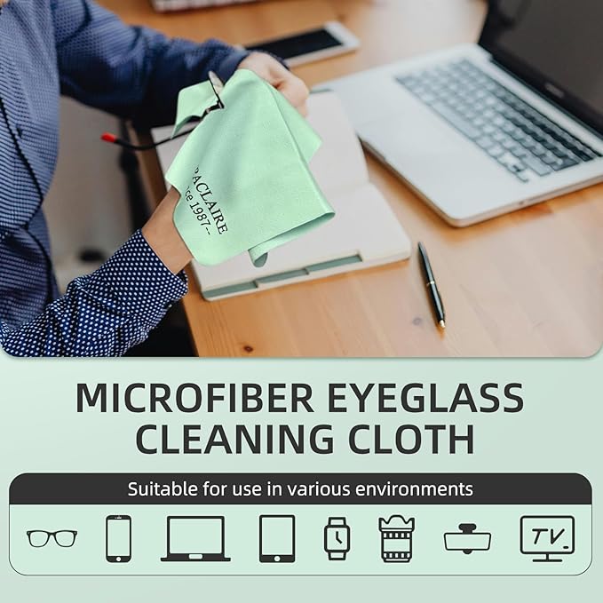 Suede Eyeglass Cloth 8" X 10" Extra Large Cleaning Cloth Washable, Durable Ultra-Fine High-Tech Premium Material for Eyeglasses Lenses Electronics and Screens