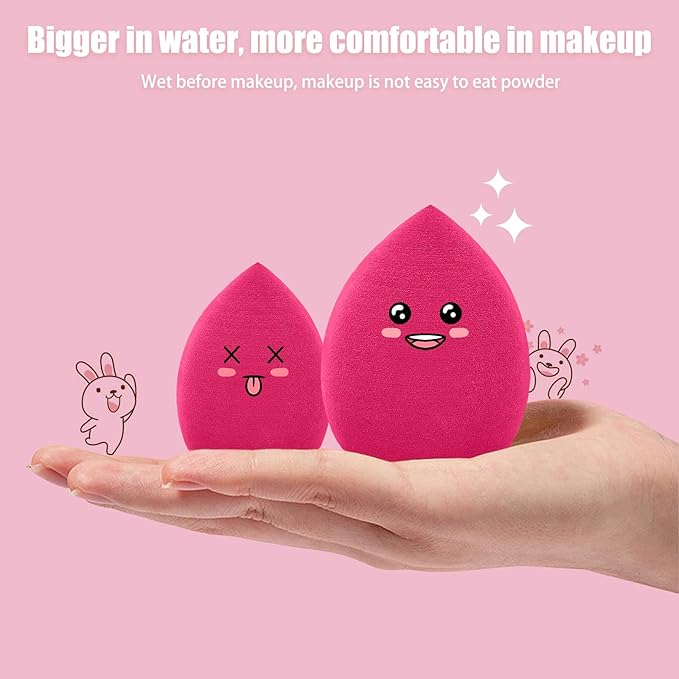 12 Pieces Professional Makeup Sponge Set,Latex Free Flawless Soft Setting Face Puffs,Multicolor Makeup Blending Sponge Cosmetic Applicator for Powder,Liquid,Facial Makeup Tools