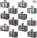 12 Pack Heavy Duty 93L (24.5 Gallon) Stackable Plastic Storage Bins with Lids, Clear Totes – For Home Organization and Storage, Sturdy and Reusable Alternative to Moving Bags