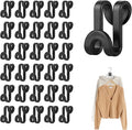 60 Pcs Clear Hanger Connector Hooks,Heavy Duty Plastic Space Saver for Closet Organizer,Compatible with Wooden & Velvet Hangers