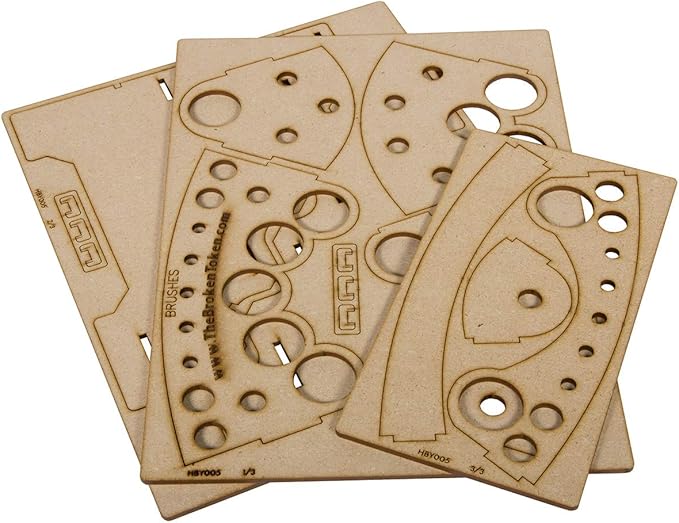 The Broken Token Modular Paint Rack w/ 26mm Holes - 45° Wedge - Multiple Organizer for Paint Bottles, Pots, and Brushes in Tiered Layout - Customize Your Pieces with Easy Organization & Access