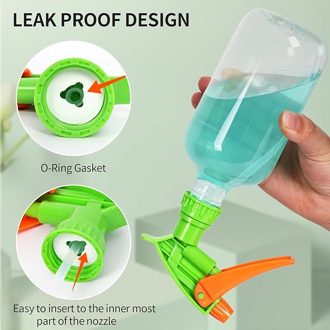 Cleaning Spray Bottles for Plants Misters Inside, 2 Pack 16.9 oz Squirt, Water Spray Bottle Mist Sprayer, No Leak Hair Mister Empty Adjustable Nozzle (Transparent Orange)