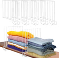 8-Pack 9“ Tall Metal Shelf Dividers for Closet Organization, Wardrobe, Bookshelf, Cabinet, Cupboard - Closet Shelf Dividers - Easy to Install - No Tool - White PE Coating Steel