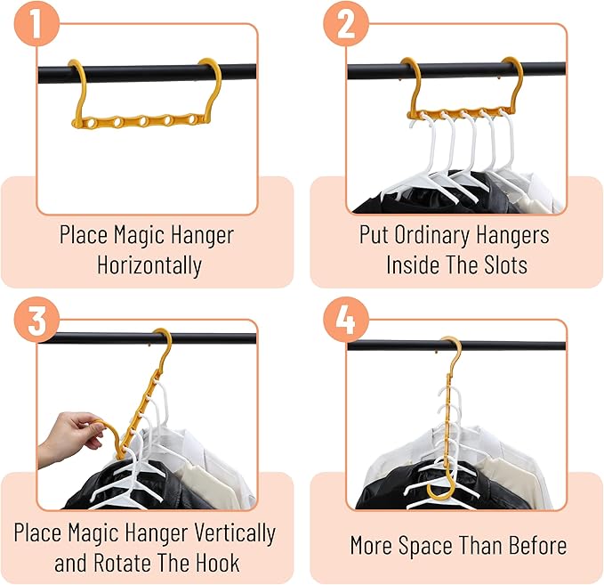 Mr. Pen- Space Saving Hangers for Clothes, 8 pcs, Autumn Colors, Plastic Multi Clothes Hangers Space Saving, 5 Slots, 360° Rotating Hooks
