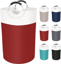 BlissTotes Laundry Basket, Laundry Hamper, Collapsible Laundry Baskets, Dirty Clothes Hamper, Waterproof Laundry Basket with Foam Protected Aluminum Handles for College Dorm, Family 75L (Red)