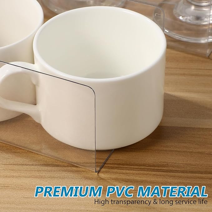 Yardwe 20Pcs Transparent L-Shaped Shelf Dividers for Cabinets and Supermarket Shelves Clear Plastic Organizer Separators for Kitchen Pantry and Storage Shelving 7.87X2.36X1.18In