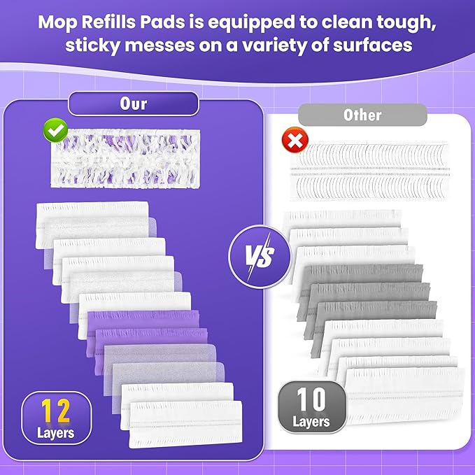 30 Pack Power Mop™ Pad Refills for Swiffer® PowerMop™ Multi-Surface Mop, Powermop™ Multi-Surface Mop Pad Replacement Kit