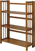 Casual Home 3-Shelf Stackable 27.5" Wide-Chestnut fold Bookcase