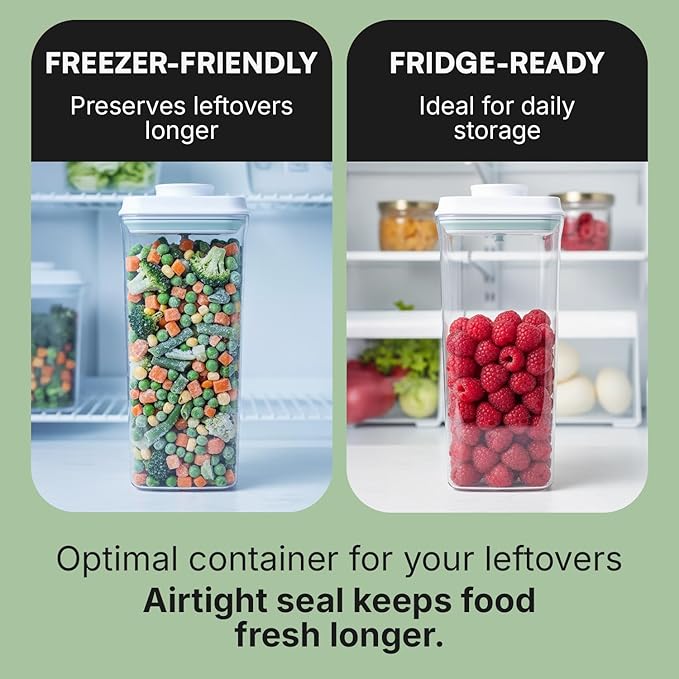 Bop Top | Airtight Meal Prep Containers with Lids | Food Storage Container Sets | Snack and Overnight Oats Fridge Organizer | Pantry and Kitchen Organization