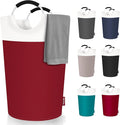 125L Laundry Basket, Collapsible Laundry Hamper with Padded Handles, Waterproof Laundry Bag, Tall Clothes Hamper Stand Up Well, Foldable Laundry Baskets for Easy Storage(Red)