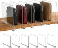 6 Pack Shelf Divider for Closet Acrylic, Clear Purse Organizer for Closet Perfect for Sweater, Shirts, Handbags in Bedroom and Kitchen, Acrylic Bookshelf for Organization