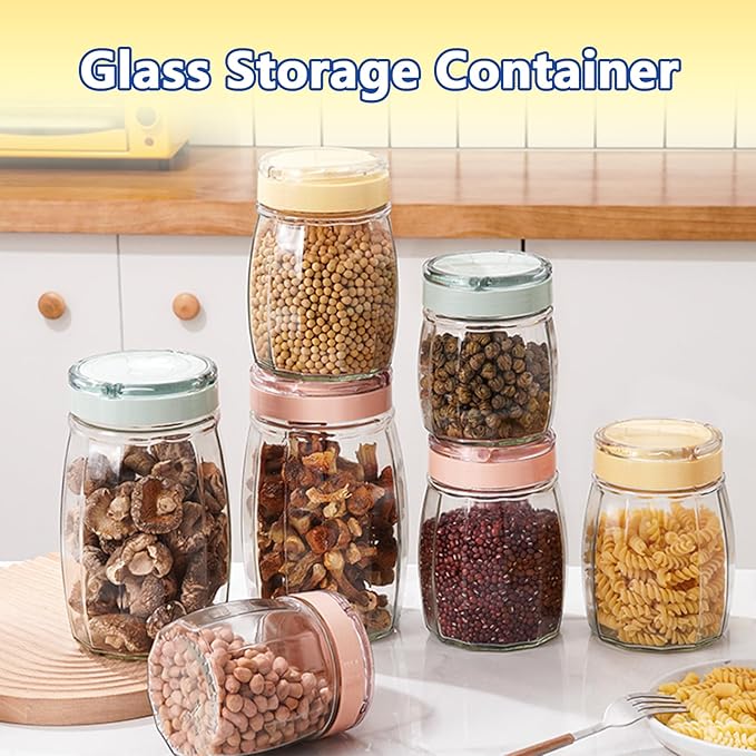 ZEHNXEC 1.8L Food Storage Jars with Lids - Organize Flour, Oats, Pasta, Tea, Coffee Beans & Dry Goods - Individual Pantry Container