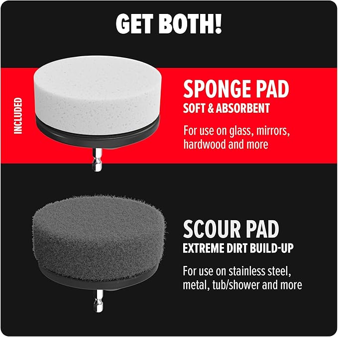 Dirt Devil Foam Sponge Pad Cleaning Set, 3 Piece, 3.5" Sponges, for Use on Glass, Mirrors, Hardwood and More, Soft and Absorbent, Cleaning Sponge Drill Attachment
