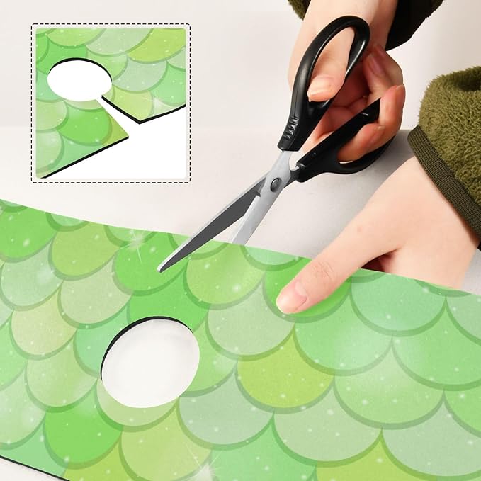 Kitchen Sink Splash Guard 1 PC 14.7 Inch Sink Faucet Mat Splash Guard for Bathroom Countertop Water Absorbent Foldable Cuttable Soft Washable Green Fish Scale