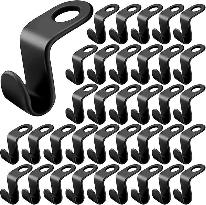 120 Pcs Clothes Hanger Connector Hooks,Plastic Cascading Hanger Hooks Extender Clips,Wardrobe Clothing Hangers Connection Hooks for Organizer Closet Space Savers, Black