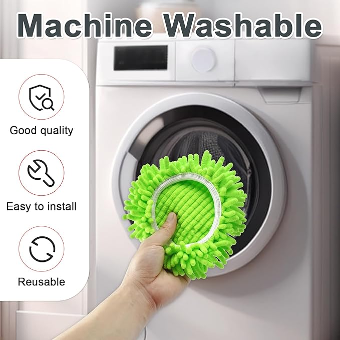 Mop Heads Replacements, 3 Pack Spin Mop Refill Replace Head for O Cedar RinseClean 2 Tank System, Microfiber & Chenille, Machine Washable and Safe for Cleaning All Hard-surfaced Floors