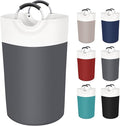 BlissTotes Laundry Basket, Laundry Hamper, Collapsible Laundry Baskets, Dirty Clothes Hamper, Waterproof Laundry Basket with Foam Protected Aluminum Handles for College Dorm, Family 90L (Gray)