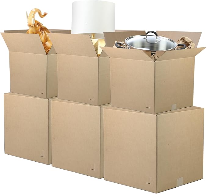 The Boxery Moving Boxes 10-Pack X-Large | 22x22x22 inch Brown/Kraft Corrugated Cardboard Packing, Moving & Storage for Business/Home – Durable - Eco-Friendly, Recyclable - Made in the USA
