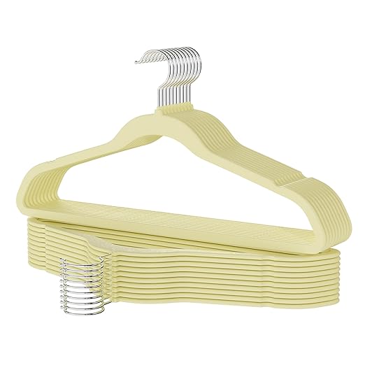 Premium Velvet Hangers 60 Pack, Non Slip Clothes Felt Hanger Heavy Duty for Coat, Premium Slim Space Saving Suit Hangers for Closet Organizer, 360° Rotating Silver Hook