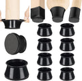 Aneaseit Chair Leg Floor Protectors - 8 pcs Black - Felt Bottom Silicone Pads for Hardwood Floors & Furniture Feet - Rubber Caps for Chairs - X-Large