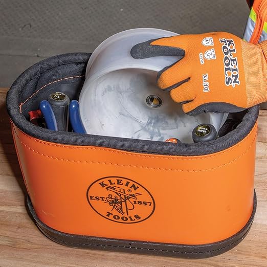 Klein Tools 80156 Bi-Metal Hole Saw Set, 6-3/8-Inch Saw, 7/16-Inch Arbor with Pins, Dust Bowl, for Drywall Ceiling and Recessed Lighting, 3-Piece