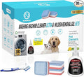 Nunemosk Washing Machine Cleaner Tablets Ultra - Designed for Pet Owners, Removes Residue, Grime & Odors, with Mold Cleaning Gel&Brush, Compatible with HE, Top&Front Load, 30 Tablets-12+ Month Supply