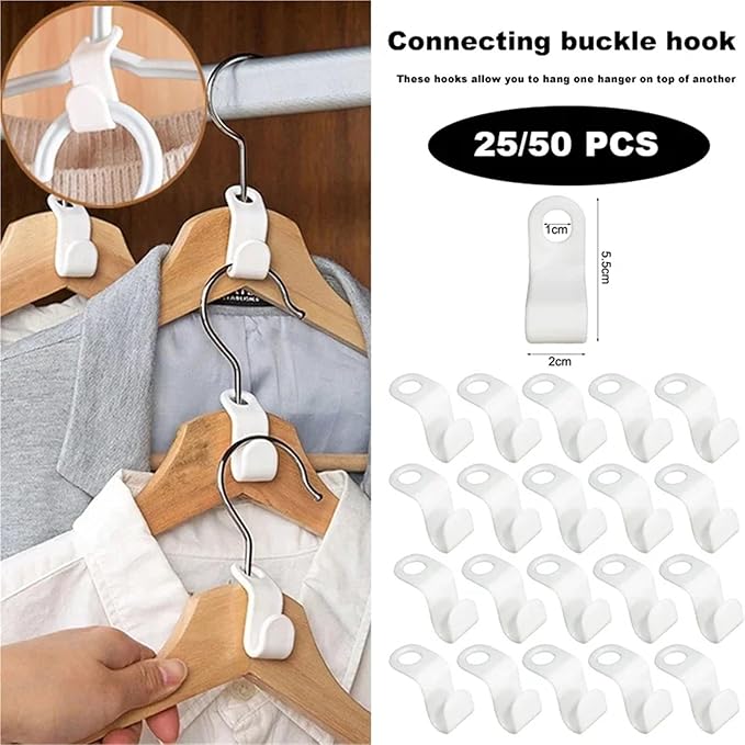Clothes Hanger Connector Hooks 250 Pcs Plastic Clothes Hanger Cascade Hooks - Space Saving Connectors for Wardrobe Closet Organization for Heavy Duty Cascading Connection(Green)