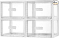 Vtopmart 4 Pack 18QT White Stackable Storage Drawers,Easily Assemble Closet Organizers,Plastic Storage Bins for Bathroom,Cabinet,Kitchen Pantry,Under Sink Organization(Medium)