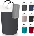 100L Laundry Basket, Collapsible Laundry Hamper with Padded Handles, Waterproof Laundry Bag, Tall Clothes Hamper Stand Up Well, Foldable Laundry Baskets for Easy Storage(Grey)