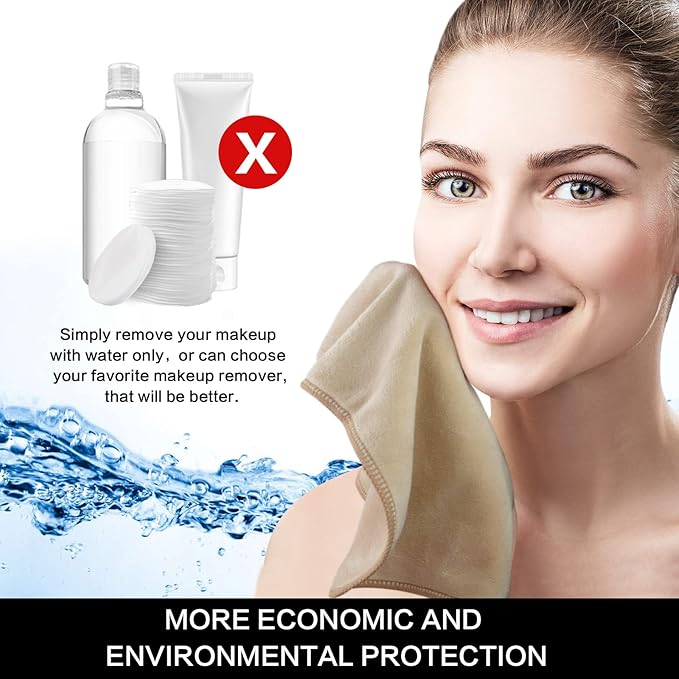 SINLAND Microfiber Facial Cloths Fast Drying Washcloth 12inch x 12inch (2pack, Cream)
