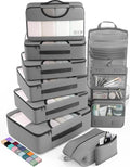 Veken 10 Set Packing Cubes for Travel Essential, Suitcase Organizer Bags in 4 Sizes, Carry-On Luggage Accessories with Large Laundry & Hanging Toiletry Bag, Must-Have for Airplane, Road Trip & Camping