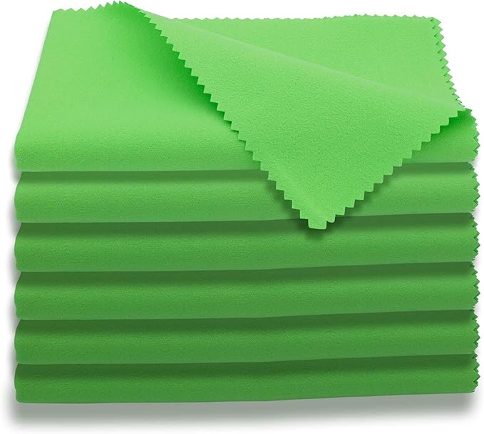 AAwipes Guitar Cloths Microfiber (6-Pack 12"x12" Cloths) Plush Polishing Cloths for Musical Instruments Premium Cleaning Cloths for Guitar Violin Piano Clarinet Trumpet Sax Universal (HCIS-1212-G)