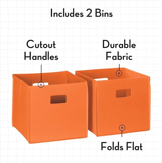 RiverRidge 2 Pc Folding Storage Bin Set, No Size, Orange, 2 Count