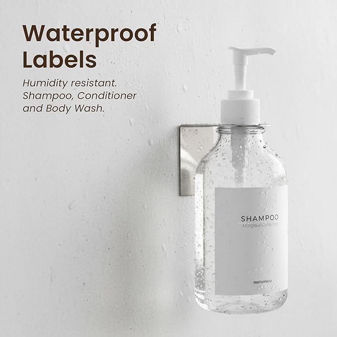 MaisoNovo Shampoo and Conditioner Dispenser - Shower Soap Dispenser Wall Mounted - 16.9 fl oz Set of 1 Clear Plastic Bottles White Pump - 1 Chamber No Drill