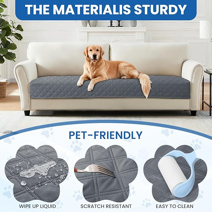 Waterproof Dog Bed Cover Pet Blanket, Soft Couch Cover for Dogs Washable, Non-Slip Dog Blanket Protect Furniture Couch Sofa Car for Puppy Large Dogs Cat (40x50 Inch, Dark Grey)