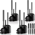4PACK 3 in 1 Toilet Brush and Plunger Set with Crevice Cleaning Brush, Toilet Plunger and Brush Set with Extra Long Handle, Plungers for Bathroom Accessories, Toilet Plunger with Holder, Black