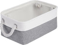 Storage Baskets for Shelves 11.8x7.9x5.2 Inch, Foldable Fabric Storage Bins with Handles, Small Storage Baskets for Organizing Closet, Office, Home Organization (1-Pack, White&Gray)