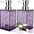 2 Pack Clear Lavender Purple Rust Proof Soap Dispenser, Acrylic Plastic Hand Soap Lotion Dispenser with Pump for Bathroom&Kitchen