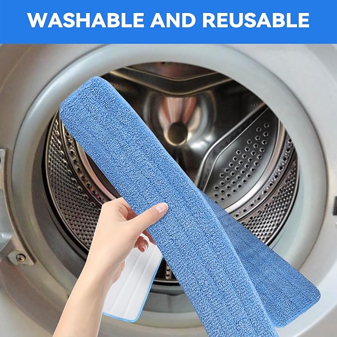48" Microfiber Pad for Rubbermaid Commercial 48 Inch Mop Head - 4 Pack Replacement Wet & Dry Commercial Reusable Cleaning Mop Refills Fit for Any Microfiber Flat Mop System 48"