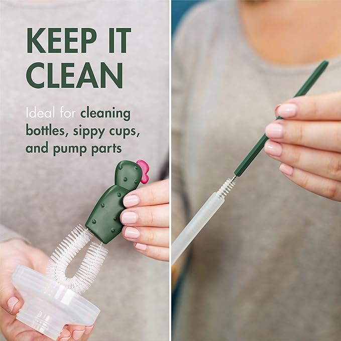 Boon Cacti Bottle Cleaning Brush Set,Terracotta,4 Piece Set,(Pack of 12)