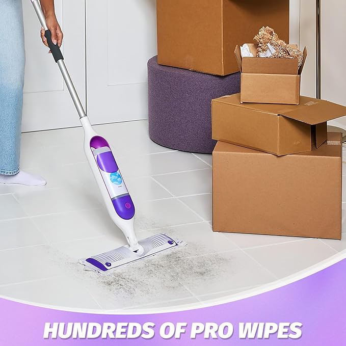 Disposable Power Mop Pads Refills for Swiffer PowerMop，Multi-Surface Mopping Pad Refills for Floor Cleaning (White & Purple, 5 Pack)