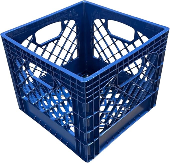Juggernaut Storage 2 Pack Crates for Office Storage and Classroom Organization, 16 Quart, Blue